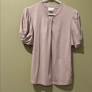 7 For All Mankind light rose Puff Sleeve Blouse
